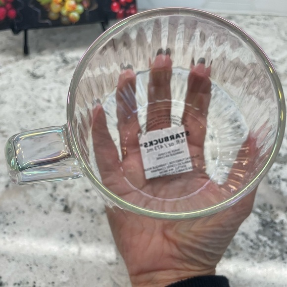 Starbucks 2024 Holiday Iridescent Glass Round Dome Pleated Glass Mug.NWT.Classy! - Picture 5 of 6